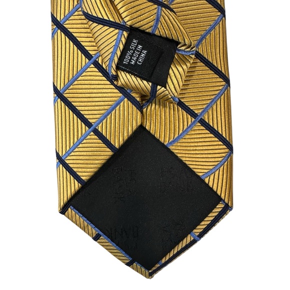 Jos. A. Bank tie, traveler stain resistant, 100% silk,‎ gold and blue - Picture 4 of 5